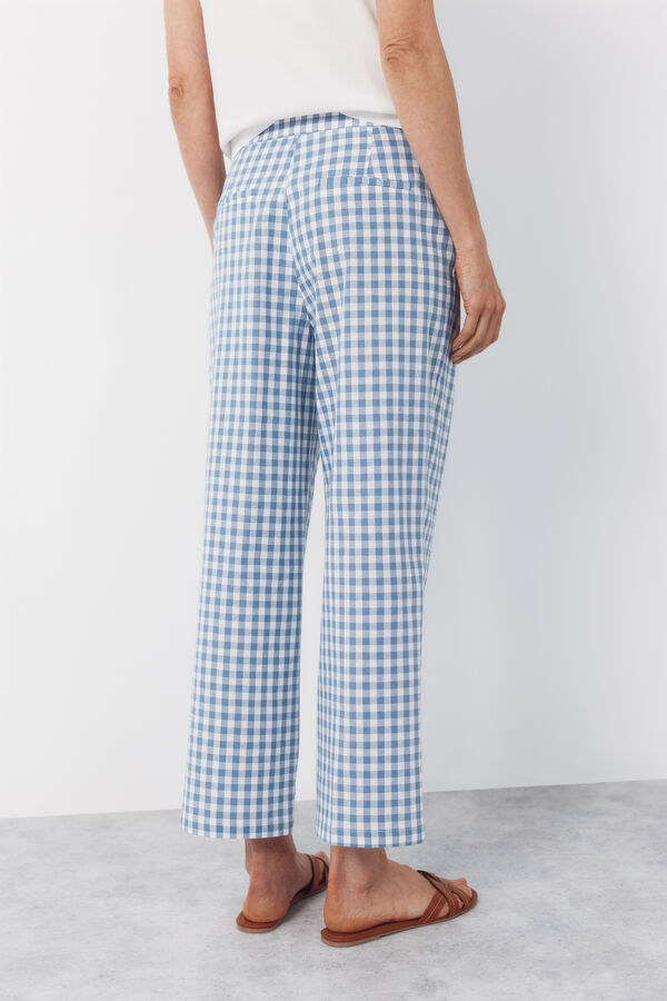 Cortefiel Pantal&oacute;n de estampado vichy Estampado azul