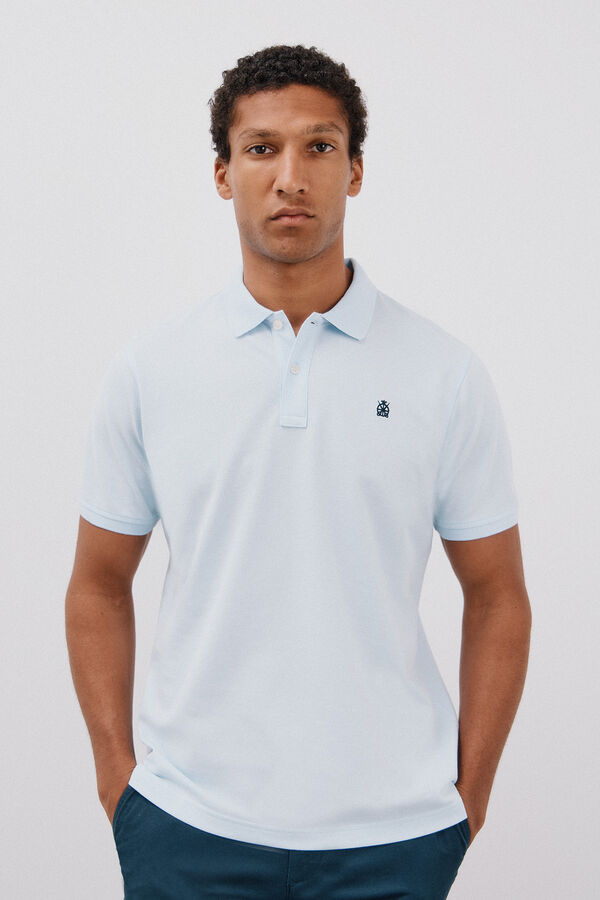 Cortefiel Polo b&aacute;sico piqu&eacute; Azul