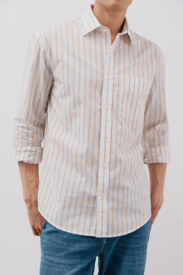 Cortefiel Camisa rayas popel&iacute;n Blanco