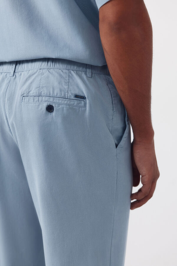 Cortefiel Pantal&oacute;n con gomas y cordones regular Azul