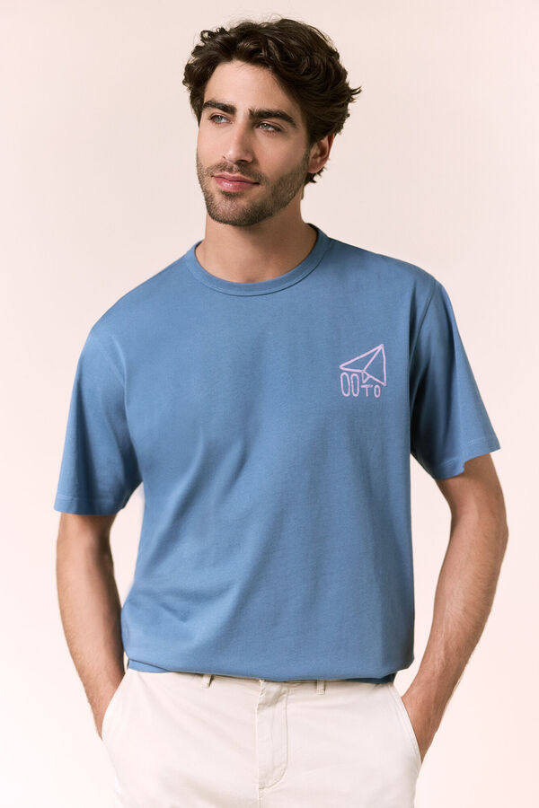 OOTO Camiseta avi&oacute;n peque&ntilde;o Azul