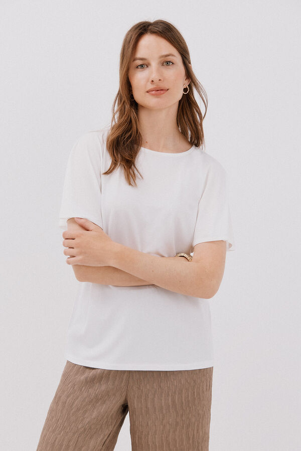 Cortefiel Playera b&aacute;sica fluida Blanco