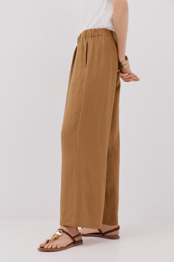 Cortefiel Pantal&oacute;n fluido ancho Kaki