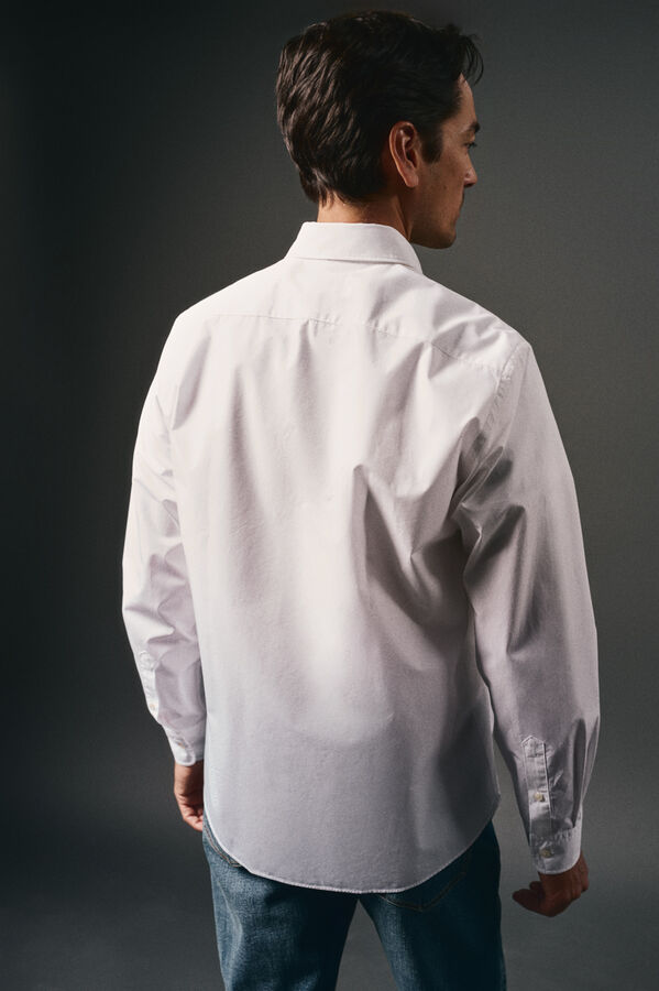 OOTO Camisa lisa popel&iacute;n Blanco
