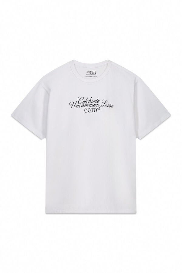 OOTO Camiseta gr&aacute;fica lavada Blanco