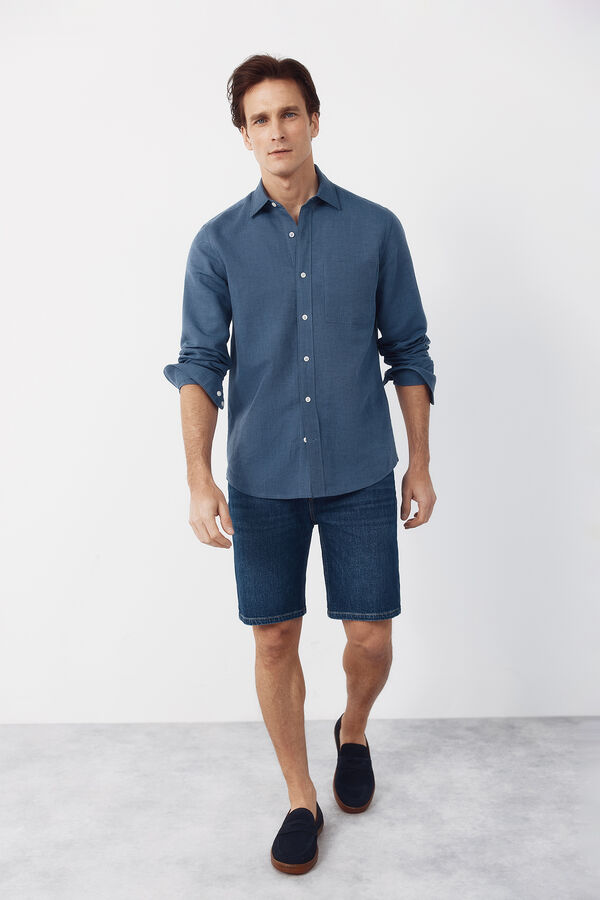 Cortefiel Bermuda denim regular Azul oscuro