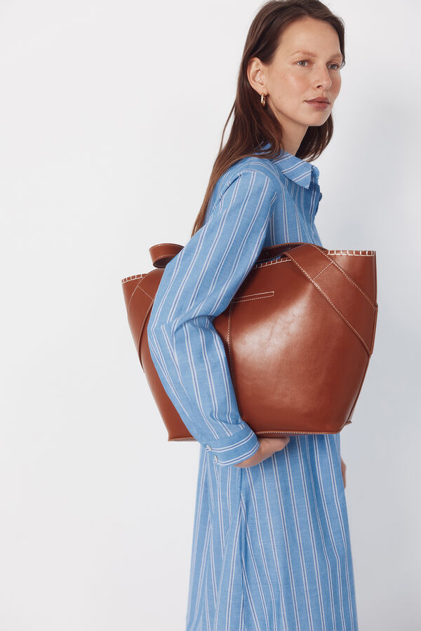 Cortefiel Vestido camisero de rayas Estampado azul