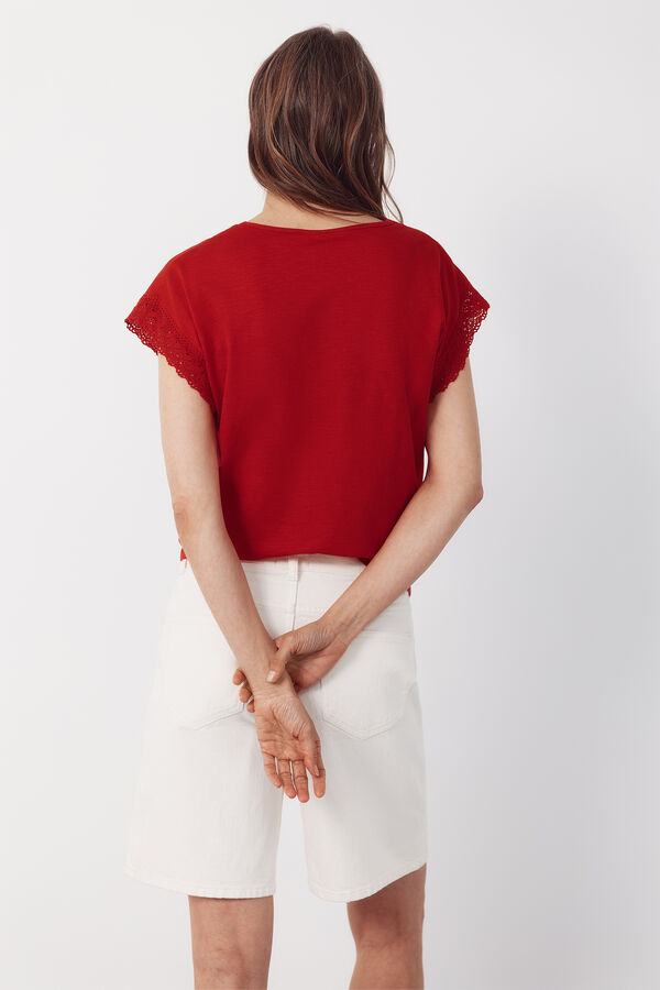 Cortefiel Playera slub pasamaner&iacute;a Rojo