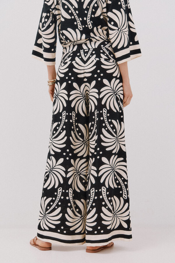 Cortefiel Pantal&oacute;n holgado estampado Estampado blanco