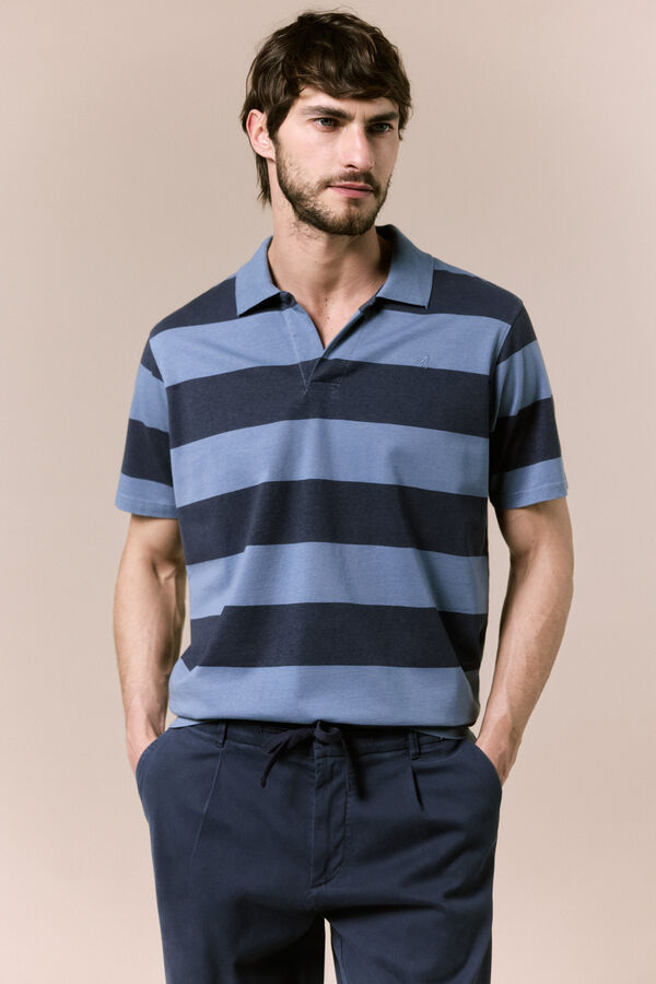 OOTO Polo lavado de rayas Azul