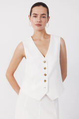 Cortefiel Chaleco sastrero Blanco
