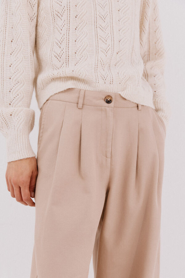 Cortefiel Pantal&oacute;n de sarga lavada Beige
