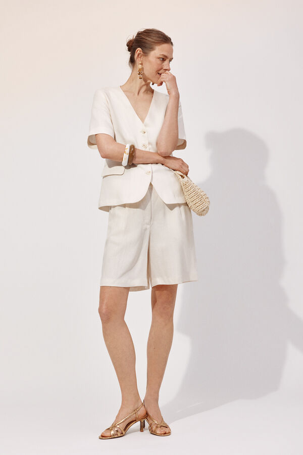 Cortefiel Pantal&oacute;n bermudas Marfil