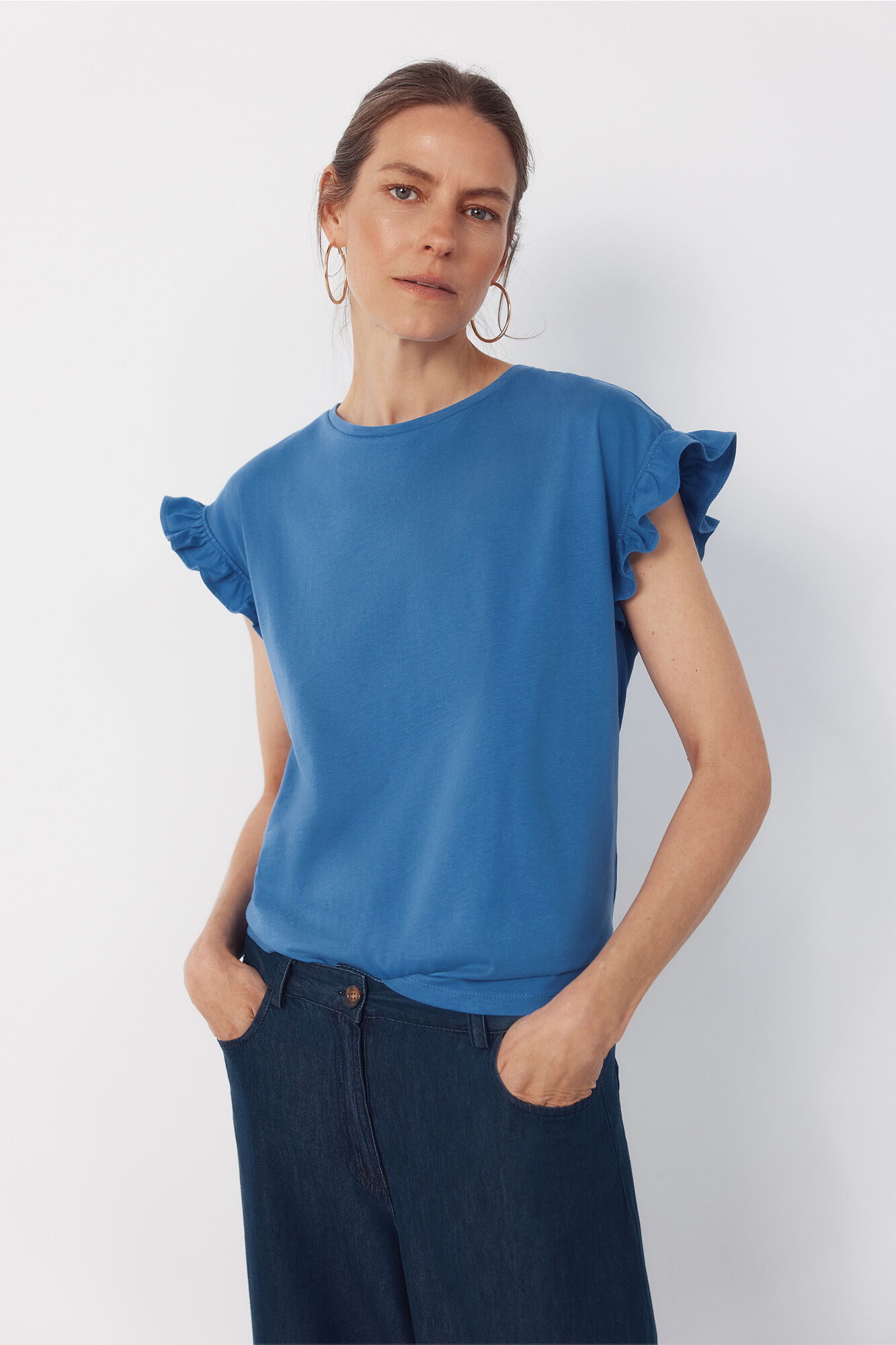 Cortefiel Playera b&aacute;sica con volante