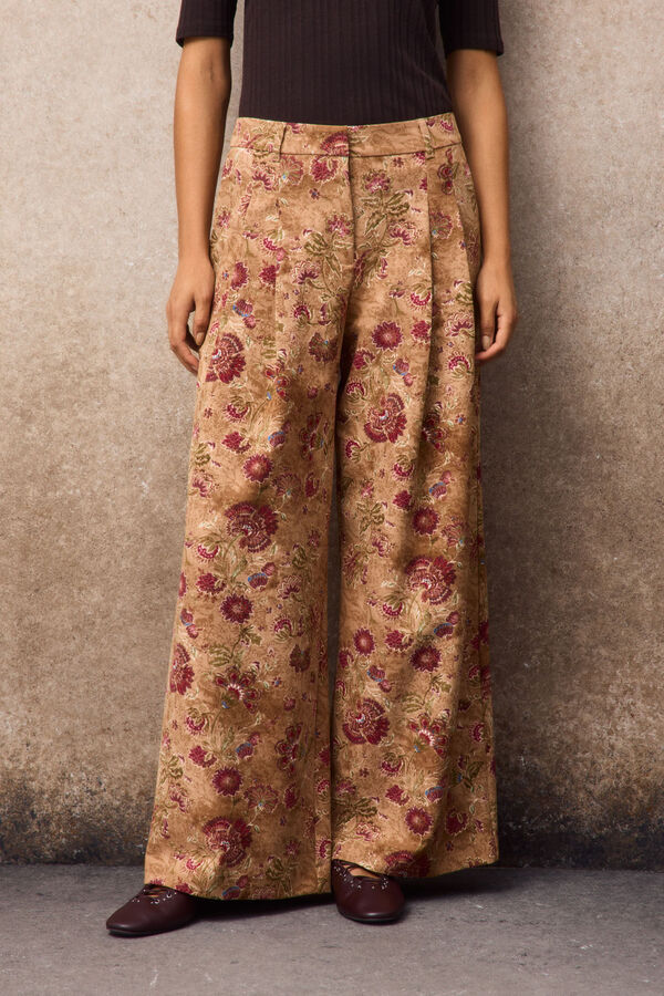 Slowlove Pantal&oacute;n de pinzas estampado Multicolor
