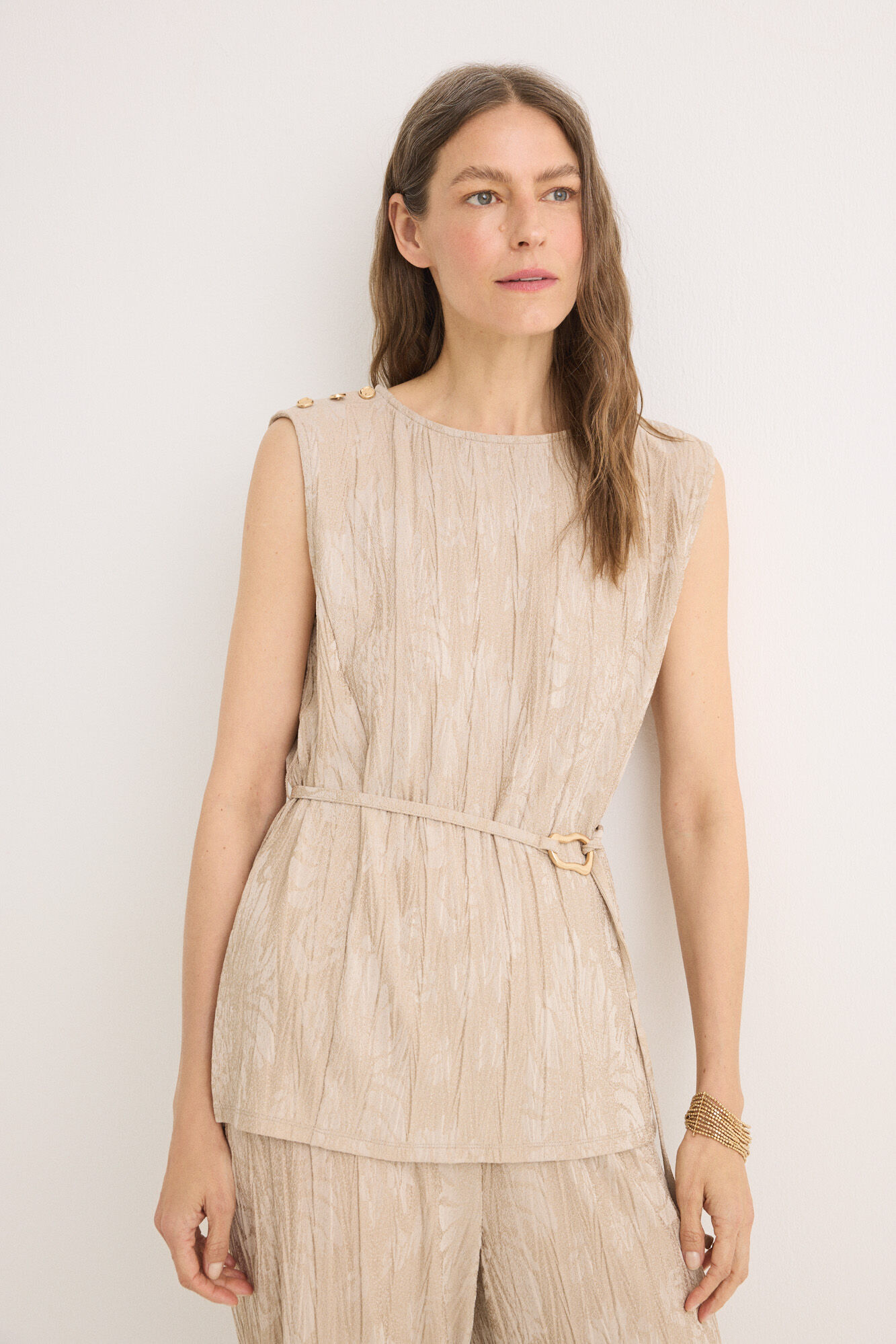 Cortefiel Top jacquard hebilla