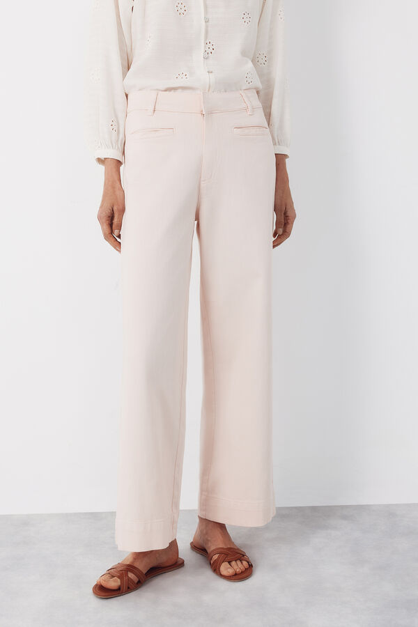 Cortefiel Pantalones con ribete Rosa