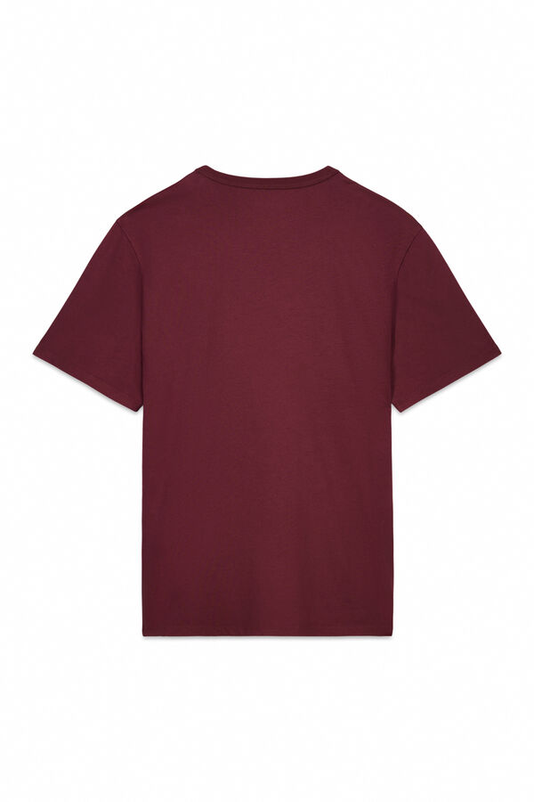 OOTO Camiseta b&aacute;sica con bordado avi&oacute;n Granate