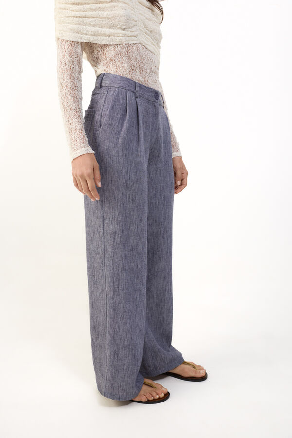 Slowlove Pantal&oacute;n fluido &iacute;ndigo Azul