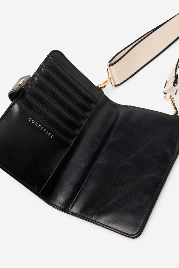 Cortefiel Portacelular cartera liso Negro