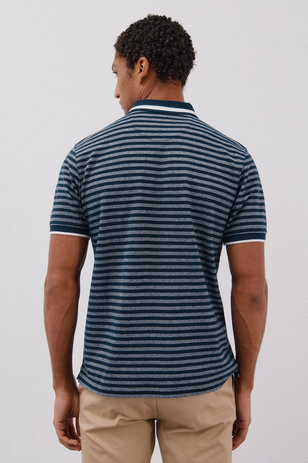 Cortefiel Polo de rayas oxford Azul marino