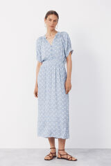 Cortefiel Vestido de manga corta Estampado azul