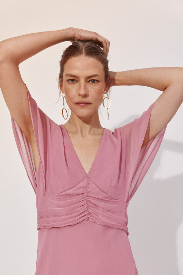 Cortefiel Vestido fluido Rosa