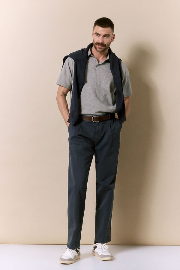 OOTO Chino con pinzas regular Azul