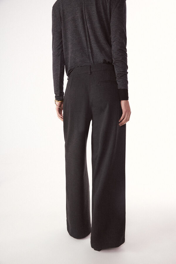 Slowlove Pantal&oacute;n recto con pinzas Gris oscuro