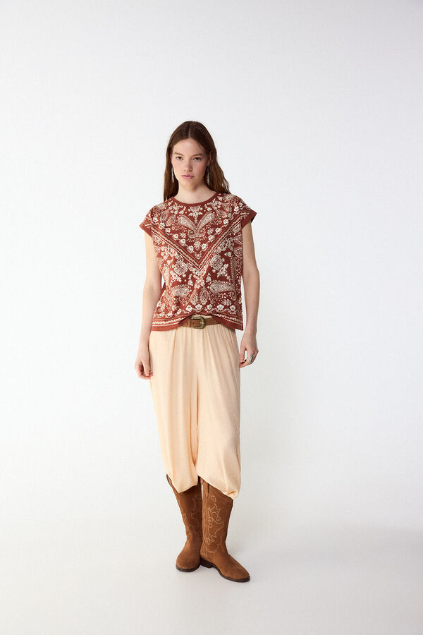 Slowlove Playera estampado bandana Estampado granate