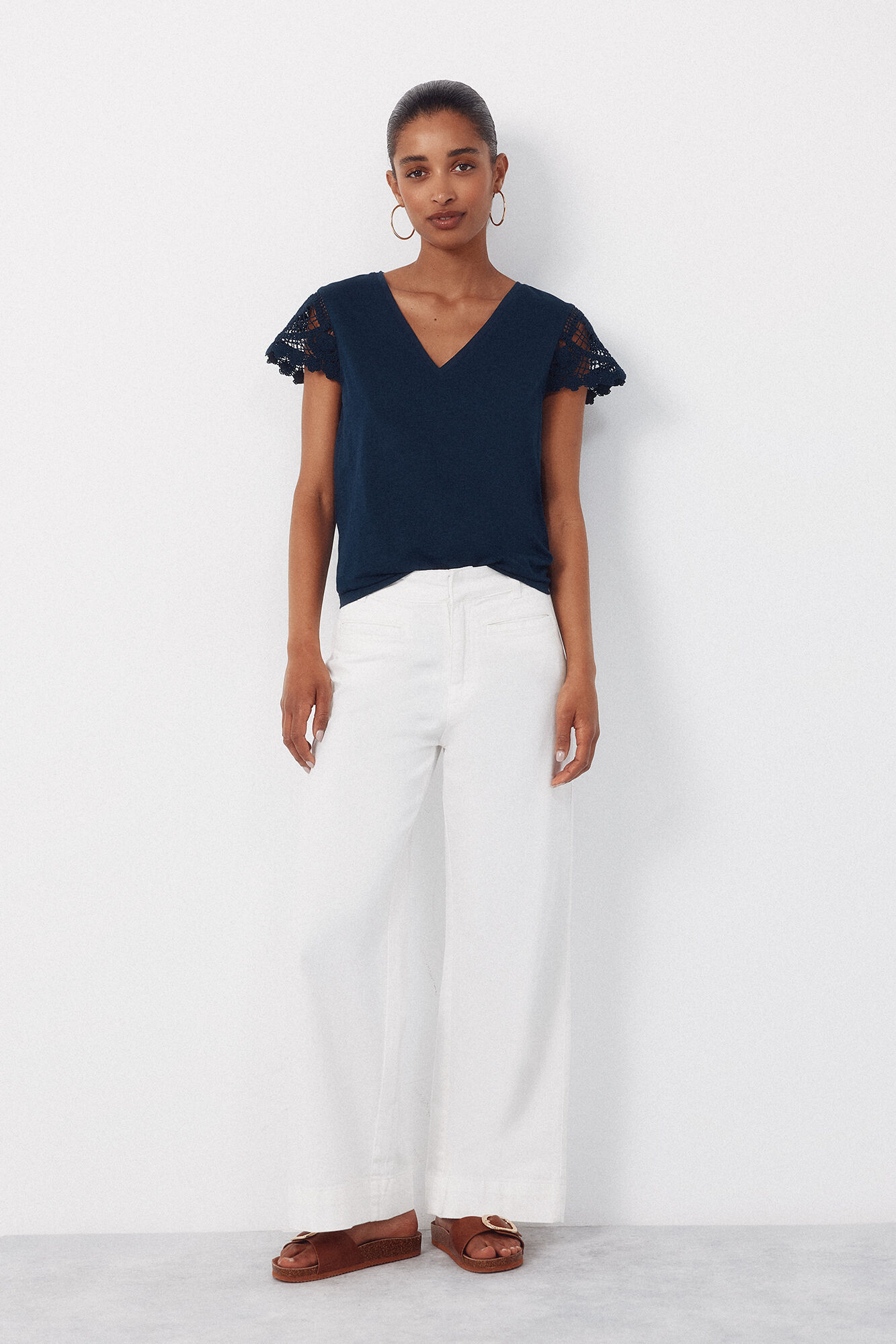 Cortefiel Playera manga crochet