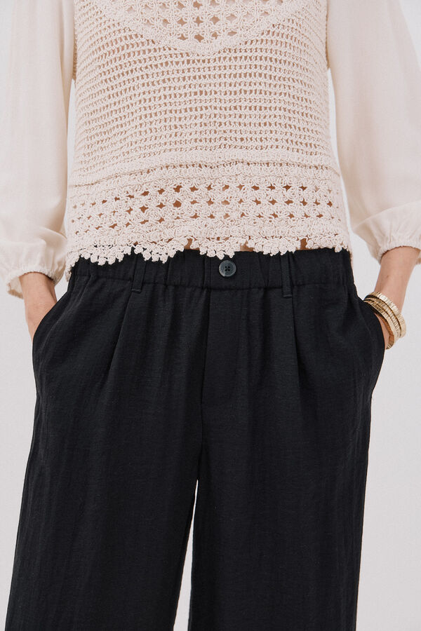 Cortefiel Pantal&oacute;n fluido holgado Negro