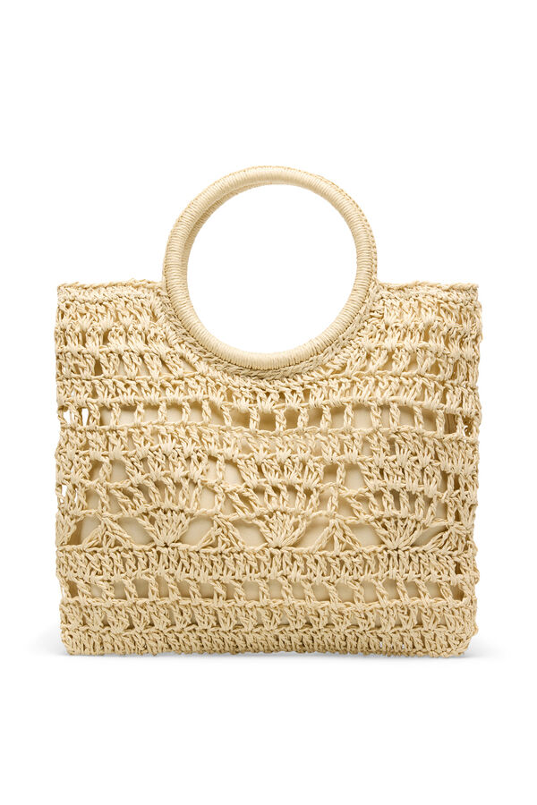 Cortefiel Bolsa de rafia trenzada Arena