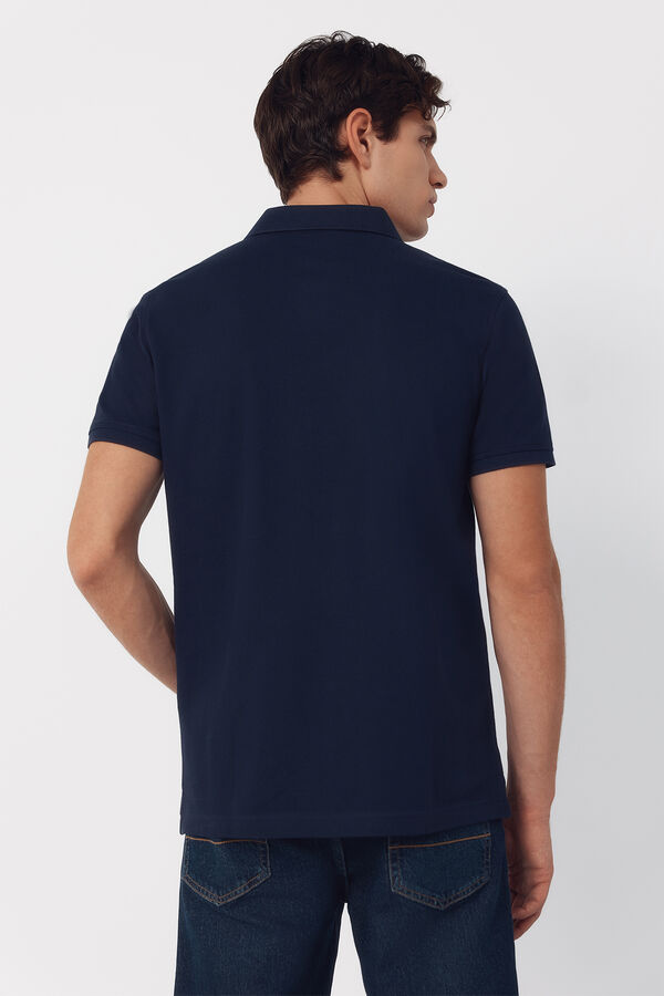 Cortefiel Polo b&aacute;sico piqu&eacute; slim Azul marino