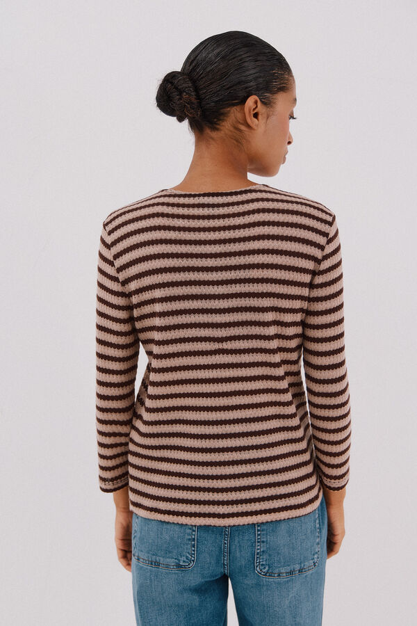 Cortefiel Top de estructura a rayas Marr&oacute;n oscuro