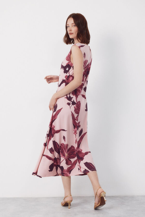 Cortefiel Vestido con nudo lateral Multicolor
