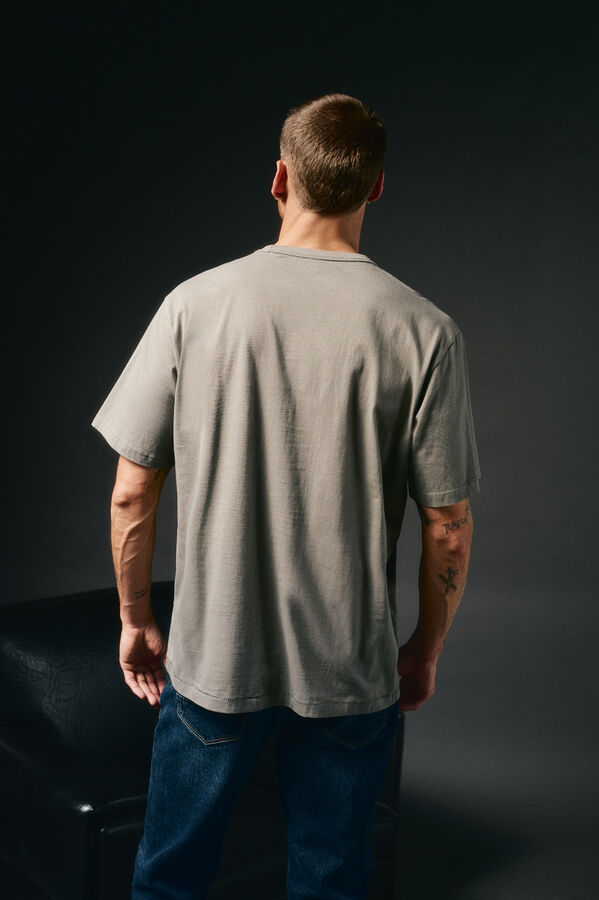 OOTO Camiseta gr&aacute;fica lavada Kaki