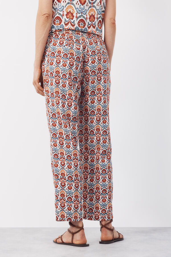Cortefiel Pantal&oacute;n fluido estampado Multicolor