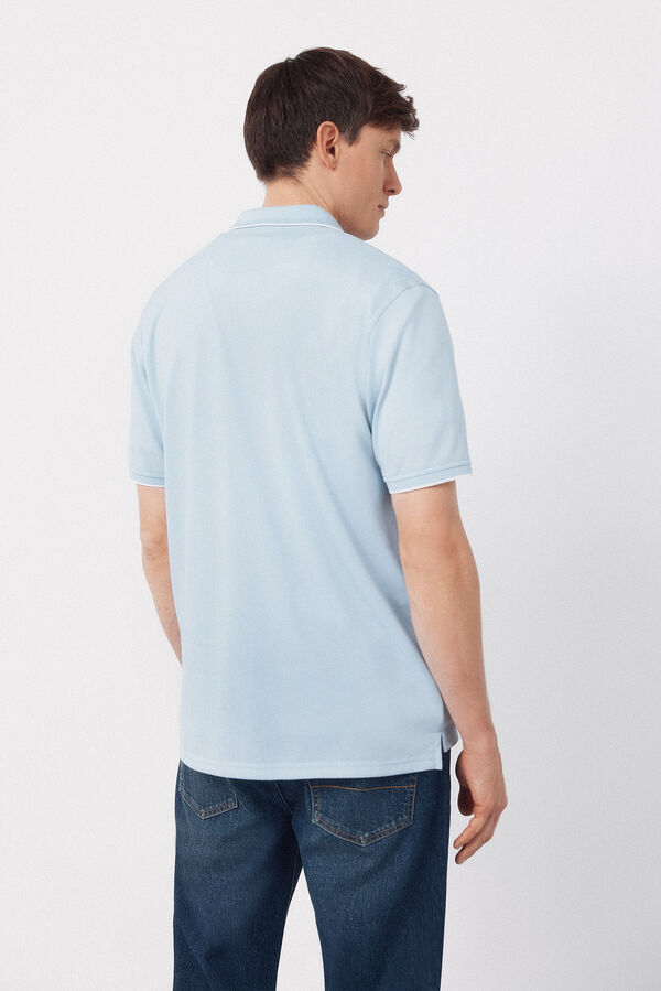 Cortefiel Polo COOLMAX&reg; cuello jacquard Azul