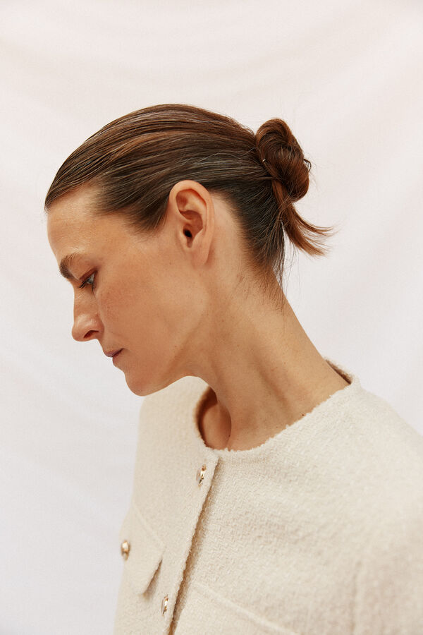 Cortefiel Chamarra de estructura Marfil