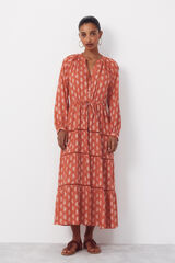 Cortefiel Vestido estampado Estampado beige