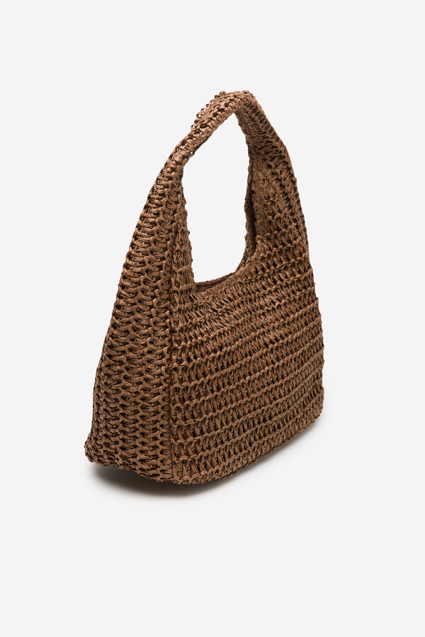 Cortefiel Bolsa hobo trenzada Marr&oacute;n oscuro