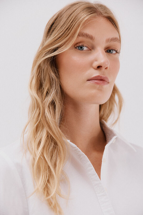 Cortefiel Camisa oxford  Blanco