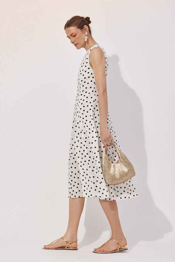 Cortefiel Vestido estampado con vuelo Estampado gris