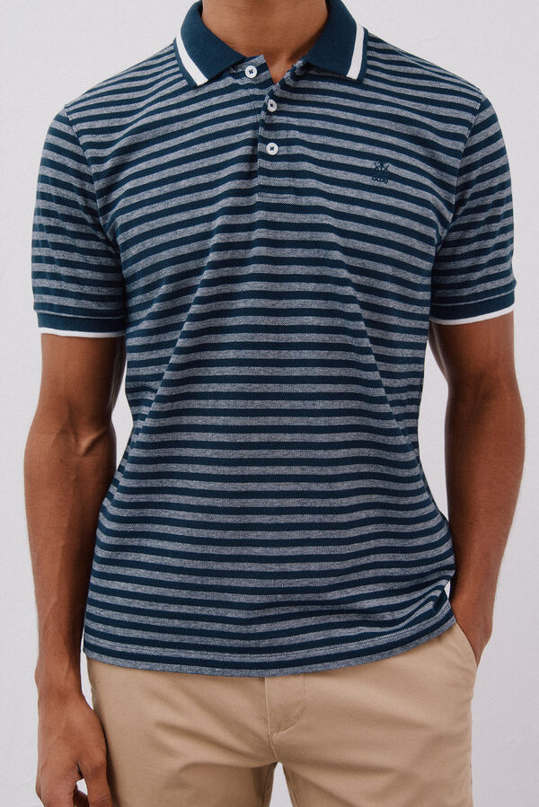 Cortefiel Polo de rayas oxford Azul marino