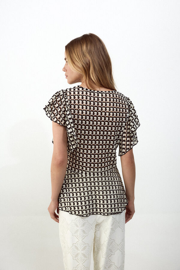 Slowlove Top estructura multicolor Negro
