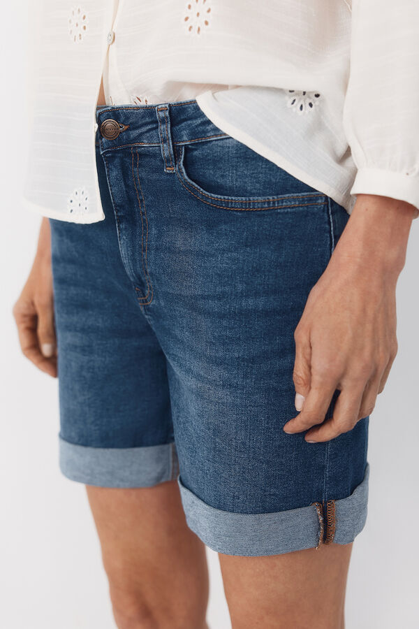 Cortefiel Shorts de mezclilla Azul