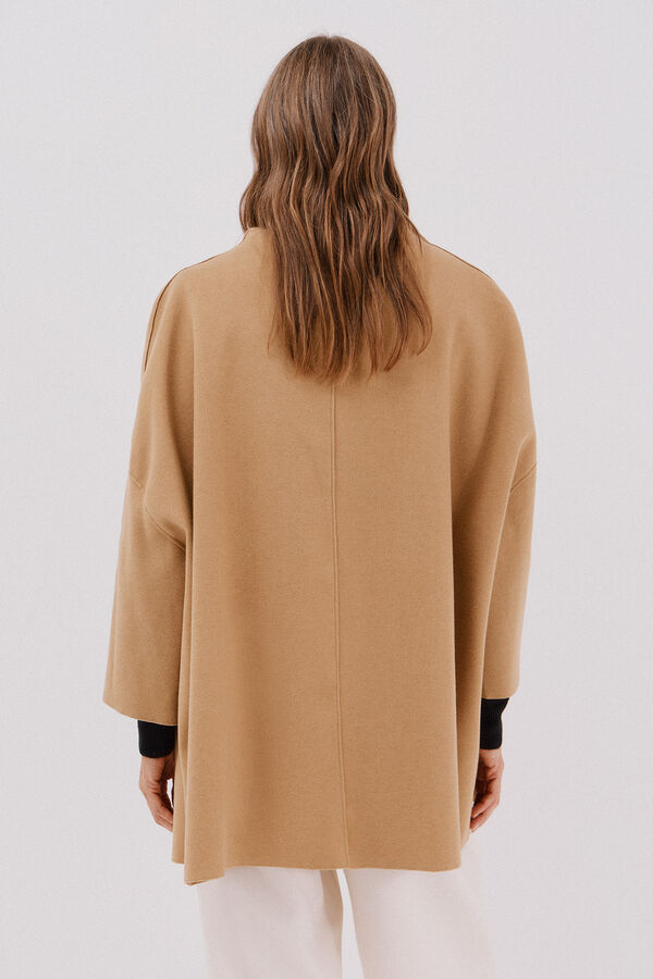 Cortefiel Abrigo capa de tejido ligero Beige