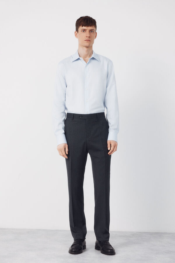 Cortefiel Pantal&oacute;n traje liso coolmax&reg; Gris oscuro