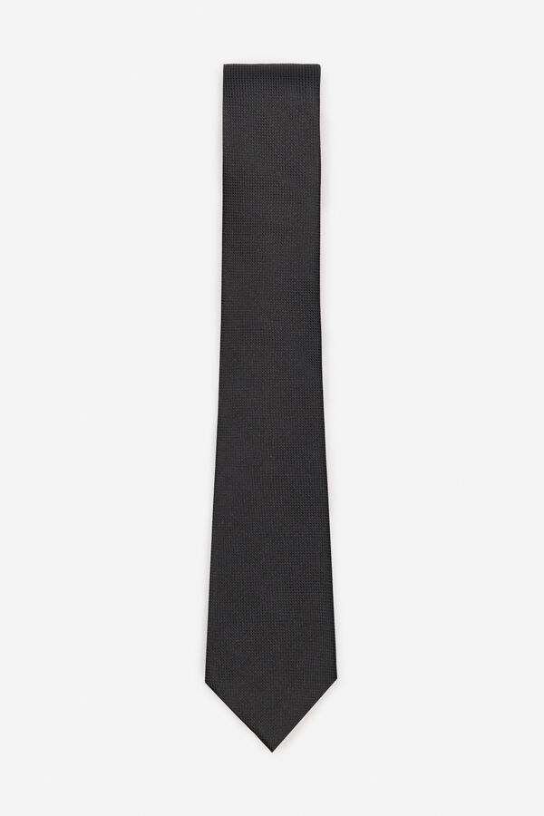 Cortefiel Corbata seda natural Negro